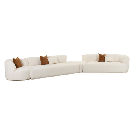 Fickle Cream Boucle 4-Piece Modular Sectional by TOV Furniture at Eve Furniture