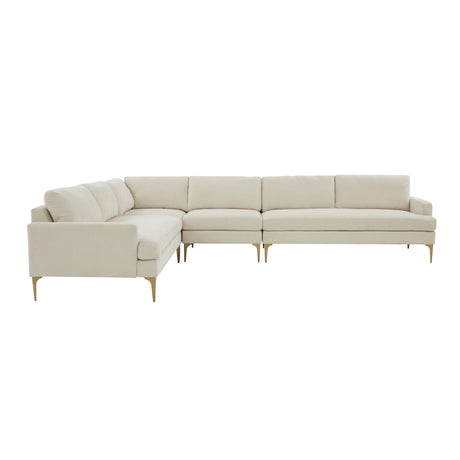 Serena Velvet Large L-Sectional by TOV Furniture at Eve Furniture