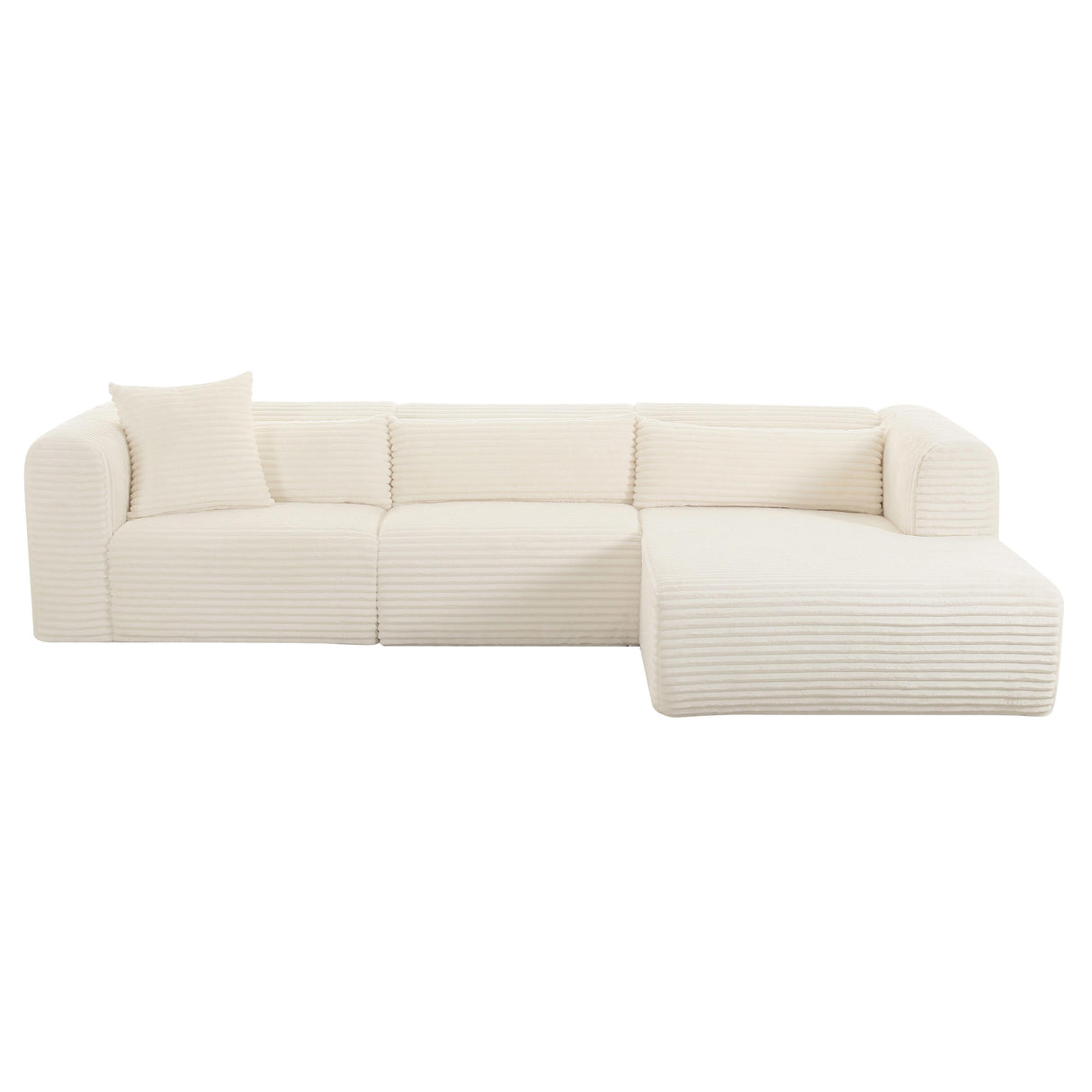 Tarra Fluffy Oversized Corduroy Modular Sectional by TOV Furniture at Eve Furniture