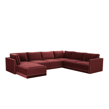 Willow Velvet Modular Large Chaise Sectional by TOV Furniture at Eve Furniture