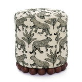 Dex Leopard Jacquard Ottoman by TOV Furniture at Eve Furniture