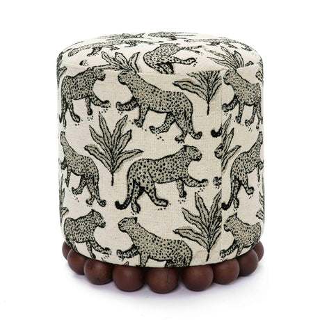 Dex Leopard Jacquard Ottoman by TOV Furniture at Eve Furniture