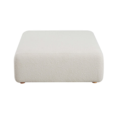 Hangover Cream Boucle Ottoman by TOV Furniture at Eve Furniture