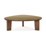Oani Walnut and Glass Triangular Coffee Table by TOV Furniture at Eve Furniture