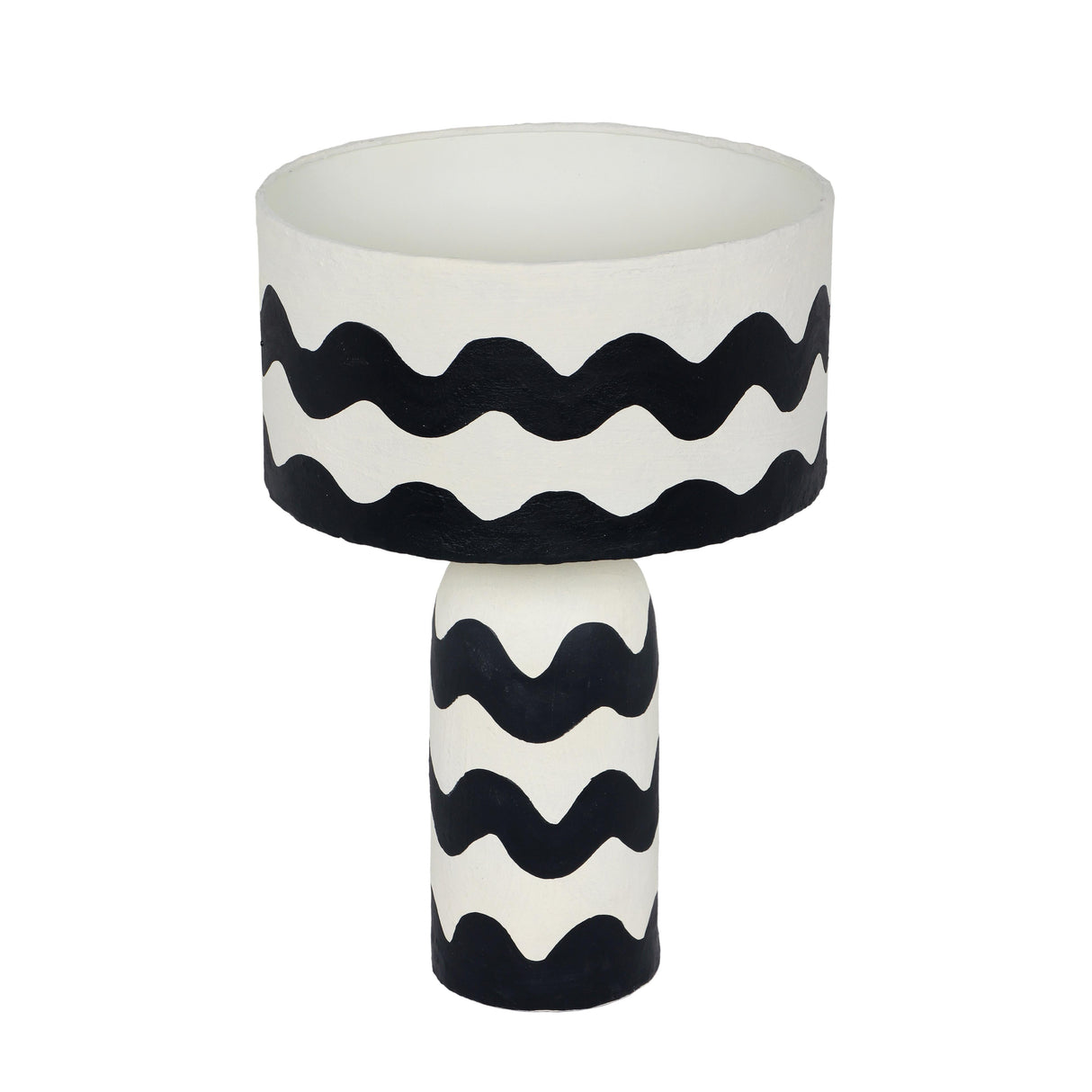 Tropea Black Waves Papier Mache Table Lamp by TOV Furniture at Eve Furniture