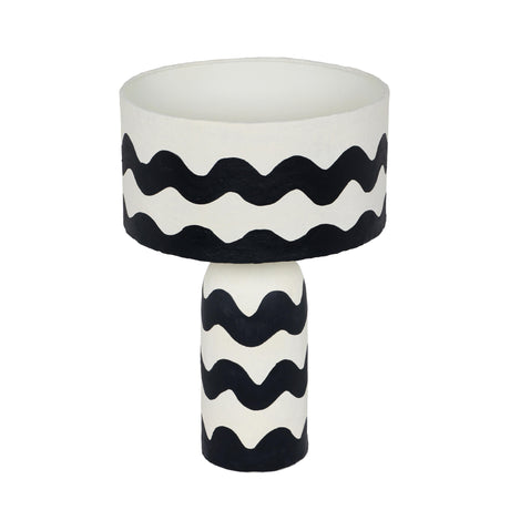 Tropea Black Waves Papier Mache Table Lamp by TOV Furniture at Eve Furniture