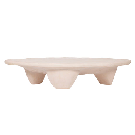 Athen Nude Faux Stone Coffee Table by TOV Furniture at Eve Furniture