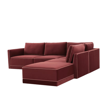 Willow Velvet Modular Right Arm Facing (RAF) Sectional by TOV Furniture at Eve Furniture
