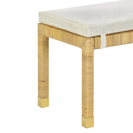 Amara Cream Linen Bench by TOV Furniture at Eve Furniture