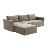 Willow Velvet Modular 4-Piece Sectional by TOV Furniture at Eve Furniture