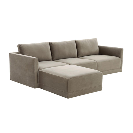 Willow Velvet Modular 4-Piece Sectional by TOV Furniture at Eve Furniture