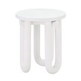 Tildy White Concrete Indoor / Outdoor Round Side Table by TOV Furniture at Eve Furniture