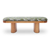 Ollie Olive Green Leopard Jacquard Bench by TOV Furniture at Eve Furniture