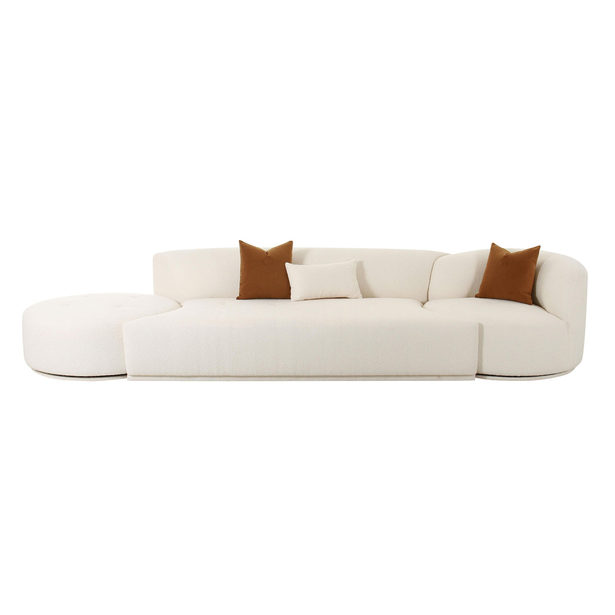 Fickle Cream Boucle 3-Piece Chaise Modular Sofa by TOV Furniture at Eve Furniture