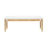 Amara Woven Rattan Performance Fabric Bench by TOV Furniture at Eve Furniture