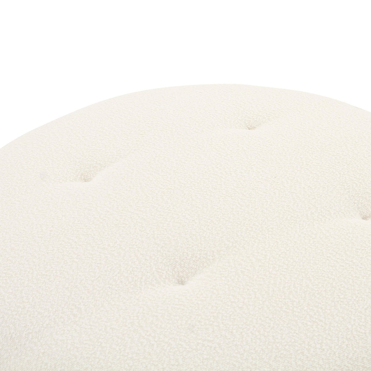 Fickle Cream Boucle Swivel Ottoman by TOV Furniture at Eve Furniture
