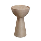 Eclipse Textured Faux Travertine Indoor / Outdoor Side Table by TOV Furniture at Eve Furniture
