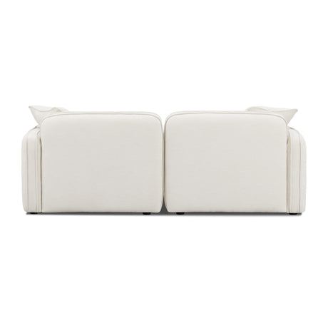 Travie Sand Upcycled Linen Modular Loveseat by TOV Furniture at Eve Furniture