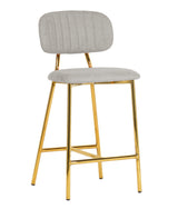 Ariana Grey Counter Stool with Gold Legs - Set of 2 by TOV Furniture at Eve Furniture