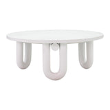 Tildy White Concrete Indoor / Outdoor Round Coffee Table by TOV Furniture at Eve Furniture