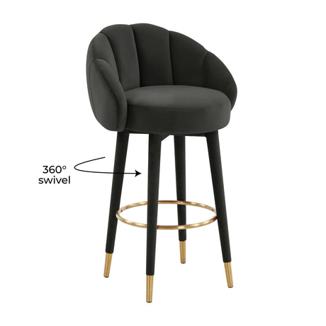 Myla Velvet Swivel Stool by TOV Furniture at Eve Furniture