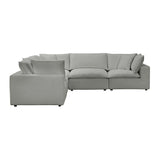 Cali Performance Fabric Modular 5-Piece L-Sectional by TOV Furniture at Eve Furniture