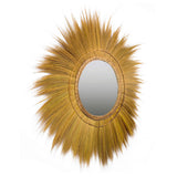 Mettu Natural Grass Round Wall Mirror by TOV Furniture at Eve Furniture
