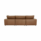 Cali Brown Leather Modular 4-Piece Sectional by TOV Furniture at Eve Furniture