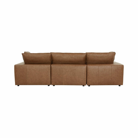 Cali Brown Leather Modular 4-Piece Sectional by TOV Furniture at Eve Furniture