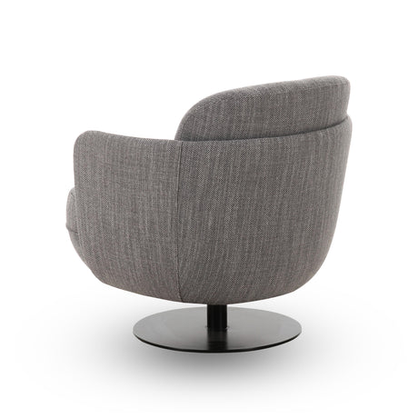 Solange Grey Textured Weave Swivel Chair by TOV Furniture at Eve Furniture