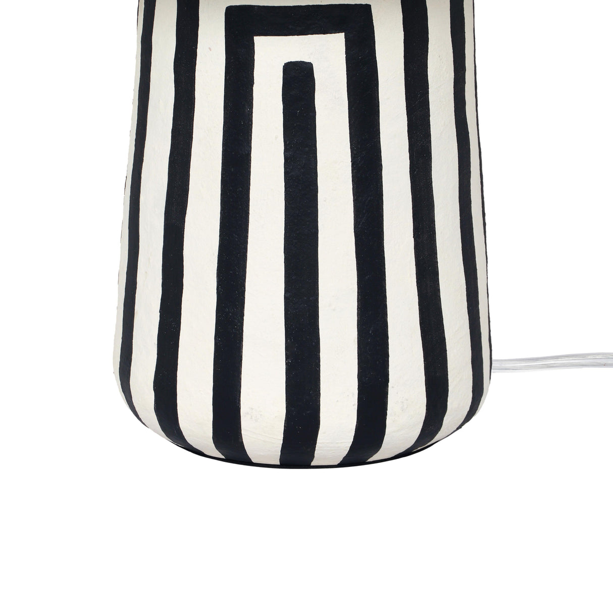 Minori Black Striped Papier Mache Table Lamp by TOV Furniture at Eve Furniture