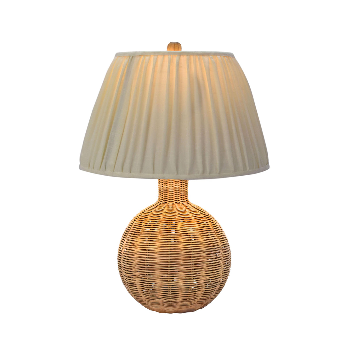 Pallora Cream & Natural Rattan Table Lamp by TOV Furniture at Eve Furniture