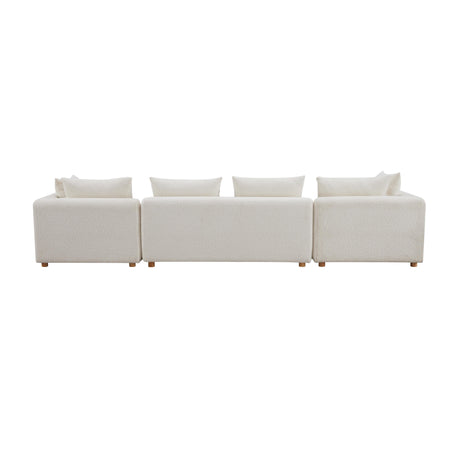 Hangover Cream Boucle 145" Long Sofa by TOV Furniture at Eve Furniture
