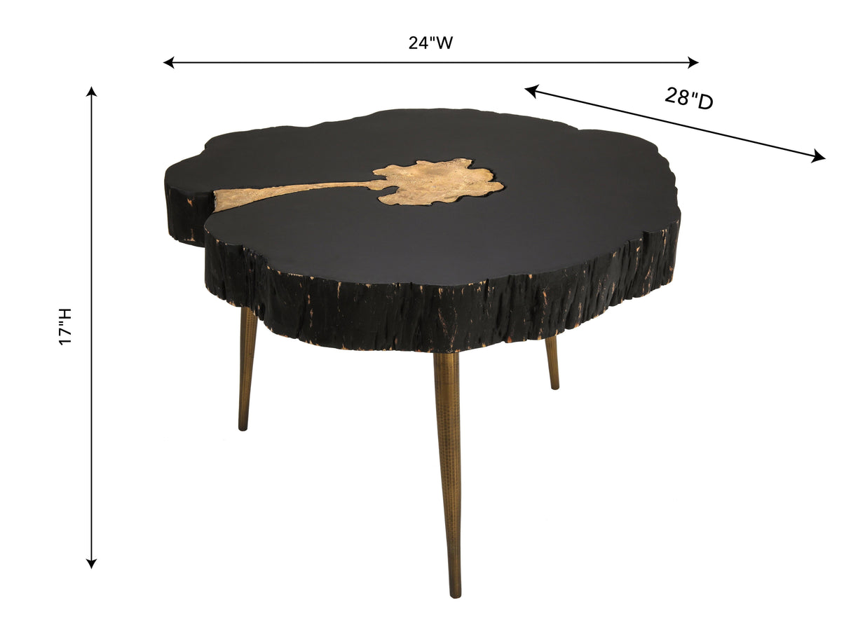 Timber Black and Brass Coffee Table by TOV Furniture at Eve Furniture