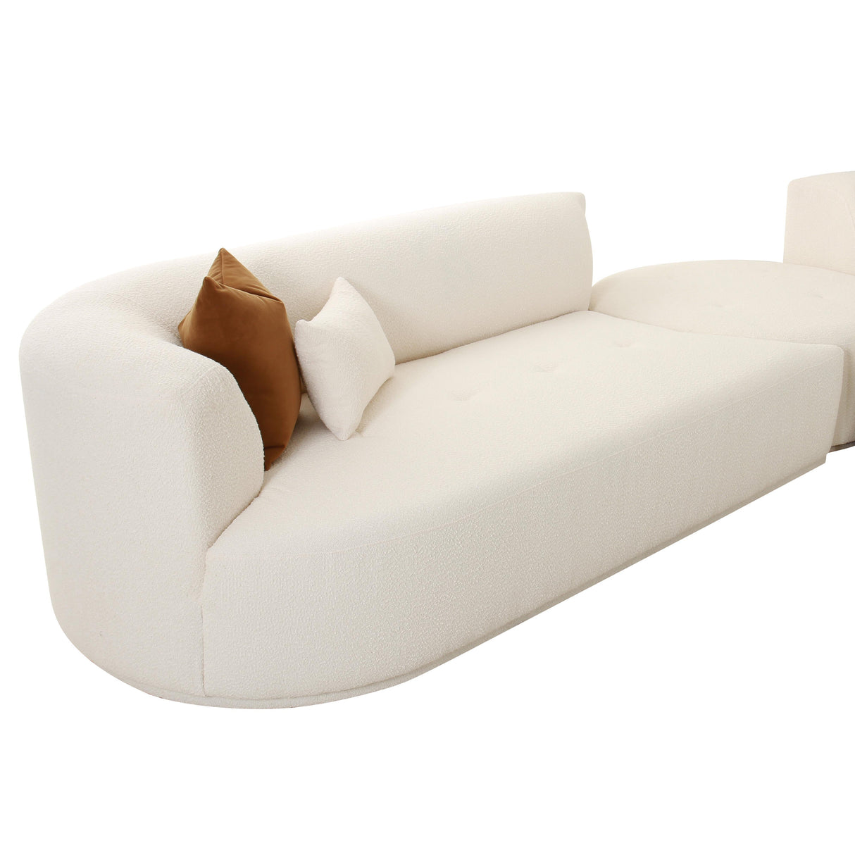 Fickle Cream Boucle 5-Piece Modular Sectional by TOV Furniture at Eve Furniture