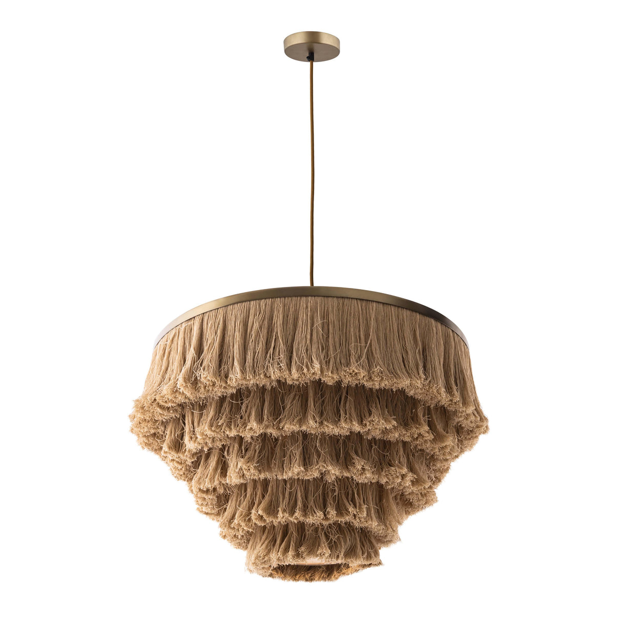Sarai Natural Fringe Pendant by TOV Furniture at Eve Furniture