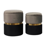 Gigi Grey Storage Ottomans - Set of 2 by TOV Furniture at Eve Furniture