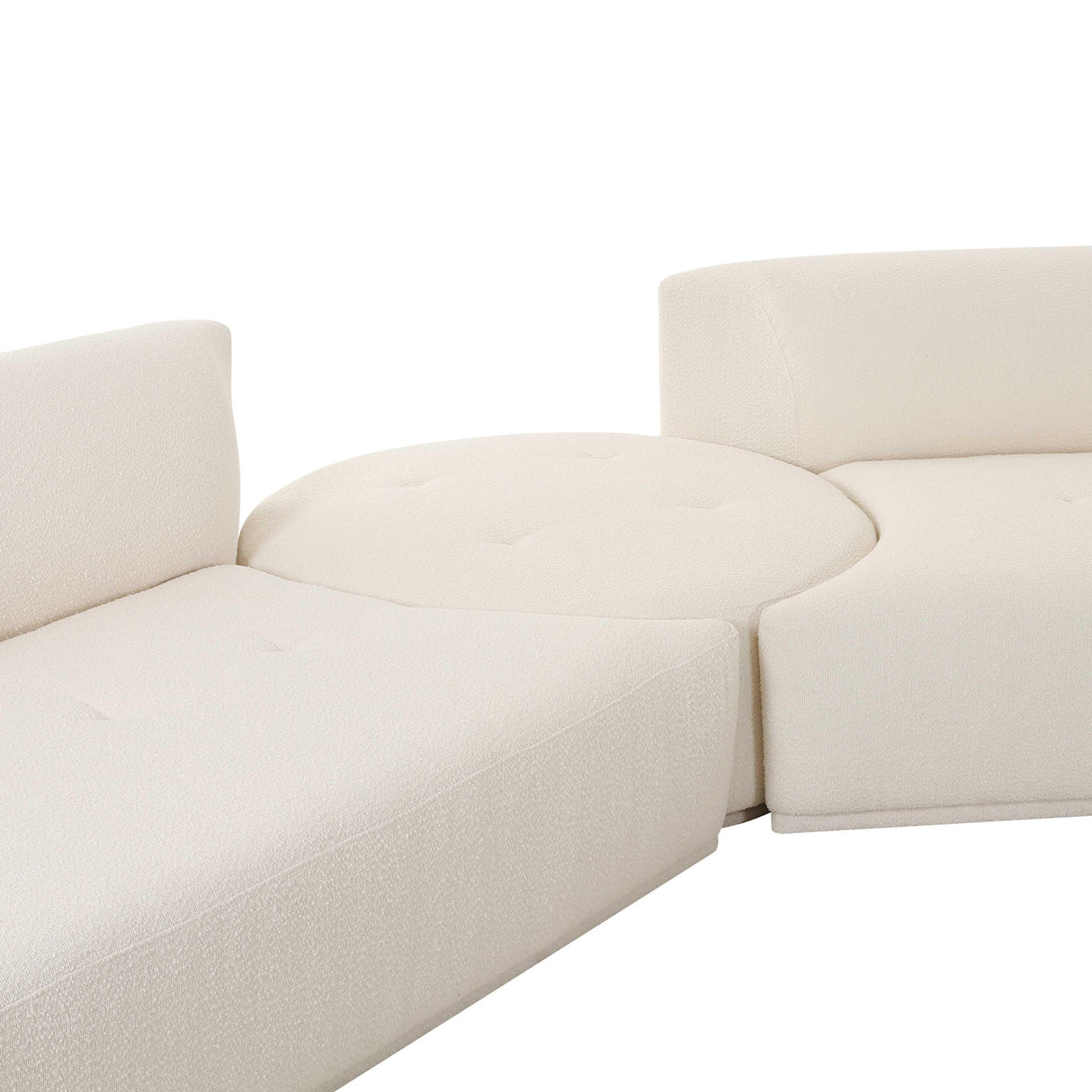 Fickle Cream Boucle 3-Piece Modular Sectional by TOV Furniture at Eve Furniture