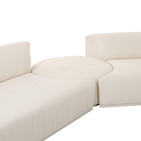 Fickle Cream Boucle 3-Piece Modular Sectional by TOV Furniture at Eve Furniture