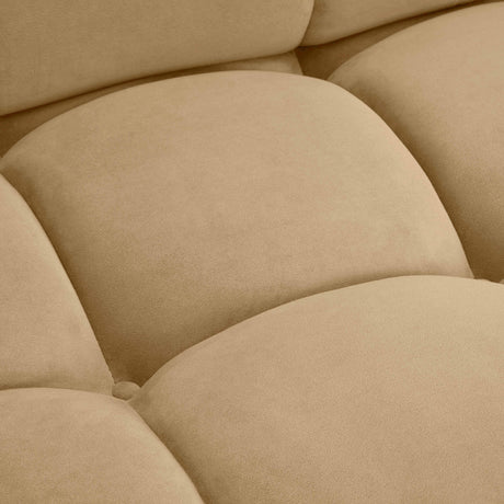 Calliope Cafe Au Lait Performance Velvet Modular Loveseat by TOV Furniture at Eve Furniture