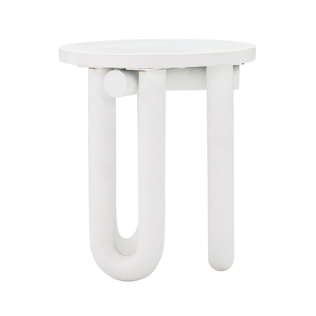 Tildy White Concrete Indoor / Outdoor Round Side Table by TOV Furniture at Eve Furniture