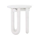 Tildy White Concrete Indoor / Outdoor Round Side Table by TOV Furniture at Eve Furniture