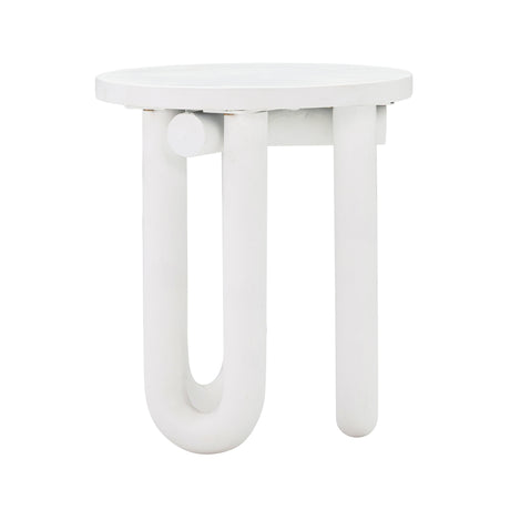 Tildy White Concrete Indoor / Outdoor Round Side Table by TOV Furniture at Eve Furniture