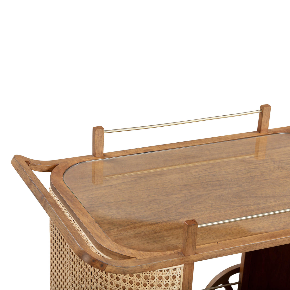 Yuma Natural Rattan Bar Cart by TOV Furniture at Eve Furniture