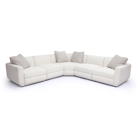 Perry Cream Chenille Modular L-Sectional by TOV Furniture at Eve Furniture