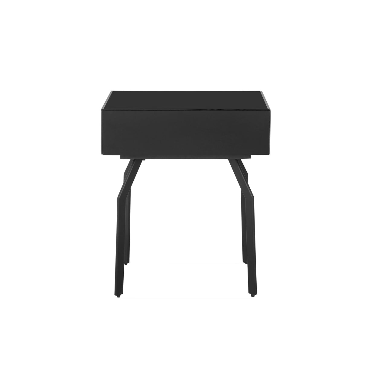Santana Black Glass Side Table by TOV Furniture at Eve Furniture