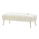 Jessica Cream Velvet Bench by Inspire Me! Home Decor by TOV Furniture at Eve Furniture