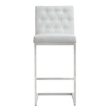 Helsinki White Performance Vegan Leather Stool - Set of 2 by TOV Furniture at Eve Furniture
