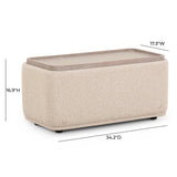 Sylvie Cream Boucle Ottoman Table by TOV Furniture at Eve Furniture