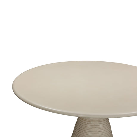 Fern Beige Textured Faux Plaster Concrete Indoor / Outdoor 47" Round Dining Table by TOV Furniture at Eve Furniture